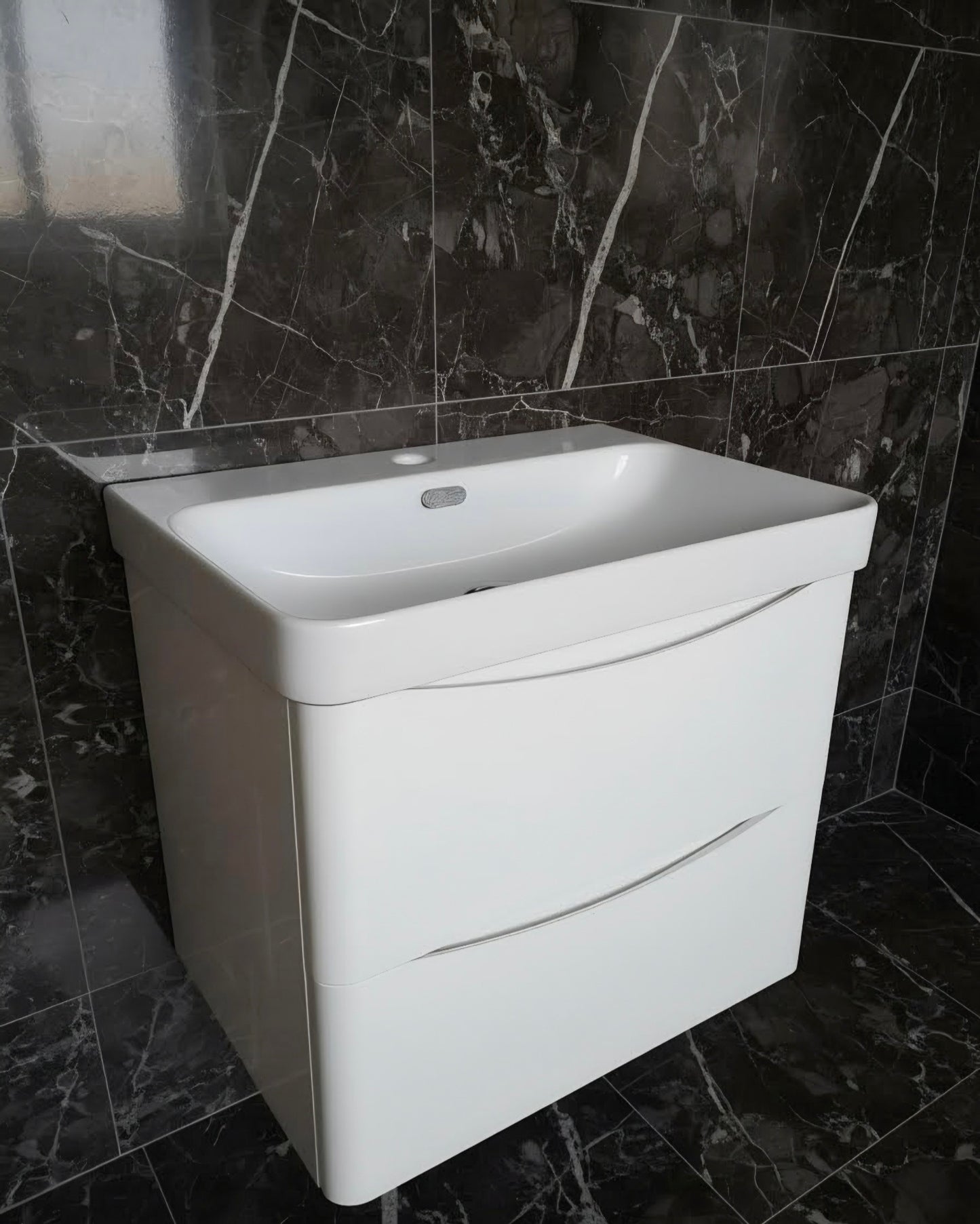 Onda 600mm Wall Mounted Vanity Unit & Basin - White