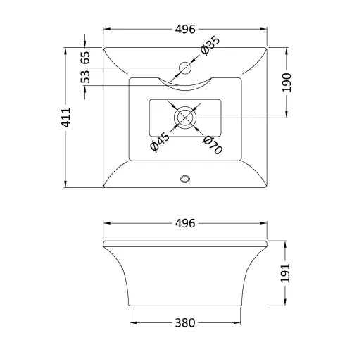 Oslo 500mm Countertop Basin