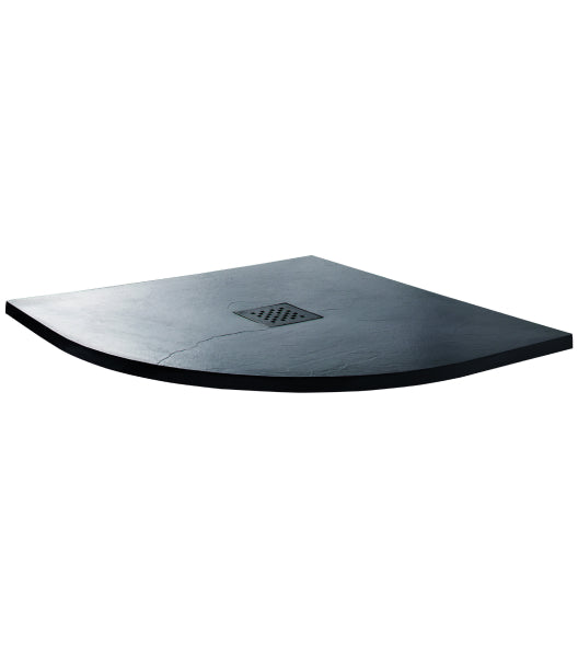 900x900mm Slate Shower tray & Waste - Anthracite