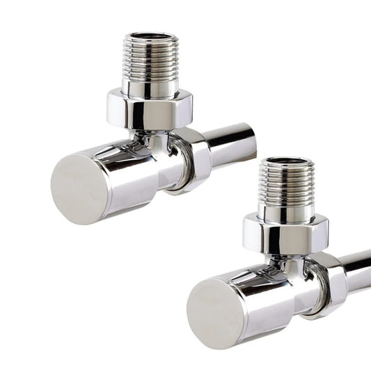 Angled Radiator Valves - Chrome