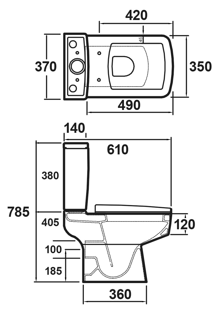 Laura Back to Wall Close Coupled Toilet & Seat