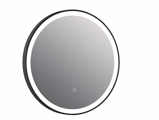 Elara Round LED Mirror with Demister & Colour Change - Black