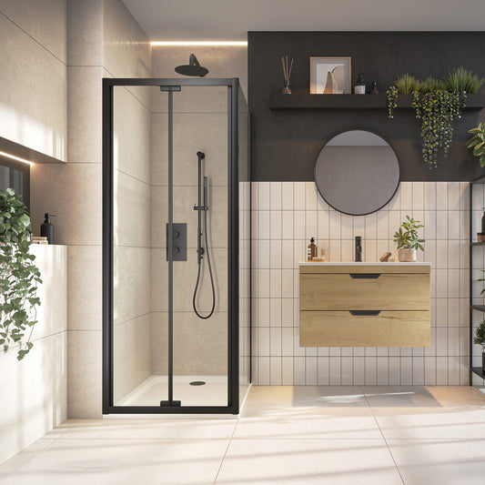 Sense6 900mm Bifold Door - Black