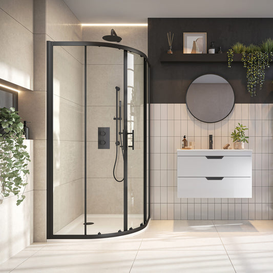 Sense6 900x900mm 2 Door Quadrant Enclosure - Black
