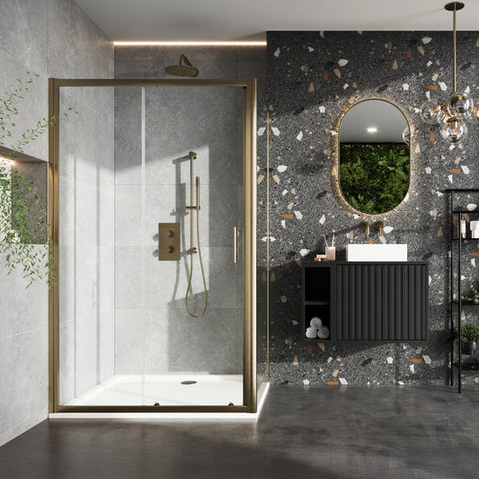 Sense6 1200mm Sliding Door - Brushed Brass