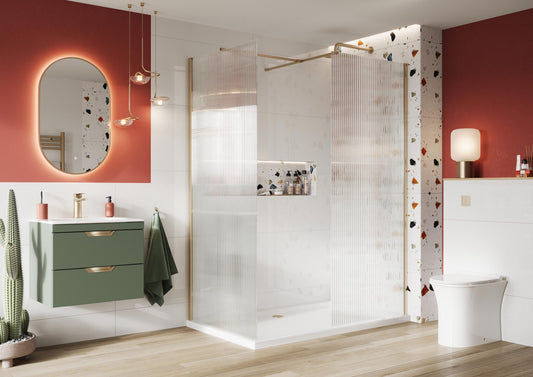 Sense8 700mm Fluted Wetroom Screen - Chrome