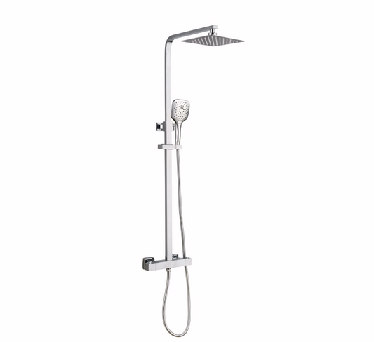 Vittorio Rosetti Signature Square Thermostatic Rainhead Bar Mixer - Chrome