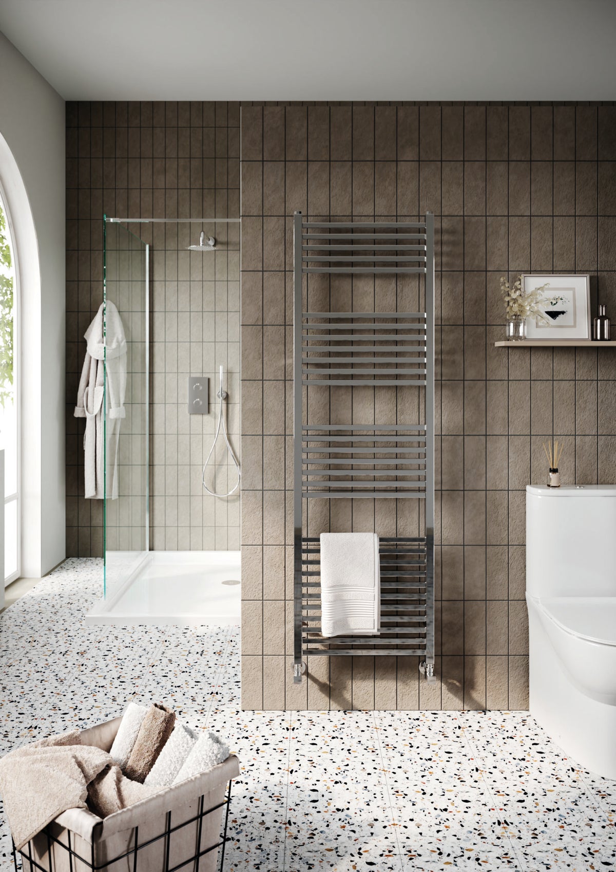 Titan 500x1200mm Designer Towel Rail - Chrome