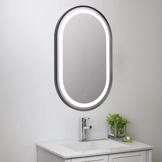 Amara 400x800mm Tablet LED mirror with Demister - Black