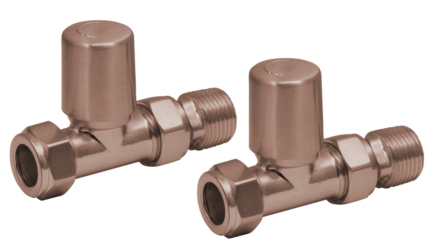 Radiator Valve Straight - Brushed Bronze
