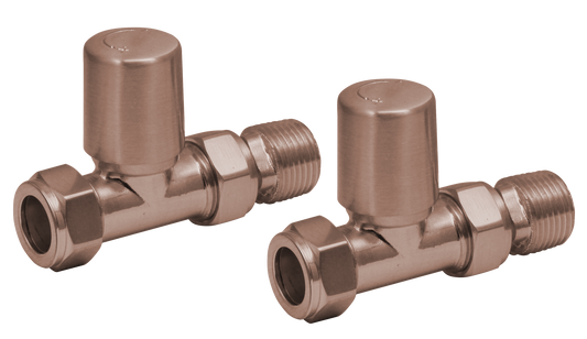 Radiator Valve Straight - Brushed Bronze
