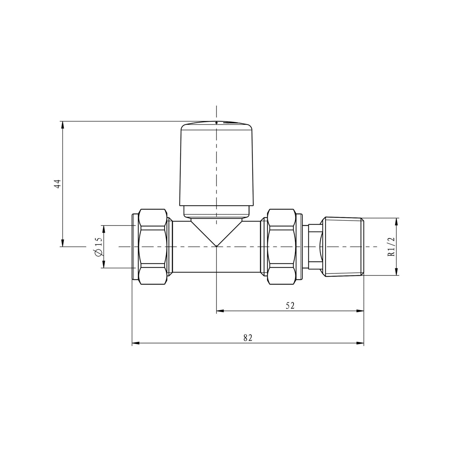 Radiator Valve Straight 15mm Pair - Anthracite