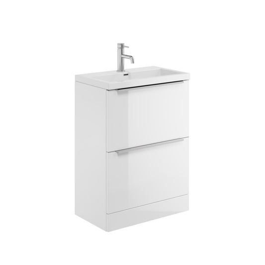 Velora 600mm Floorstanding Vanity Unit & Basin - White