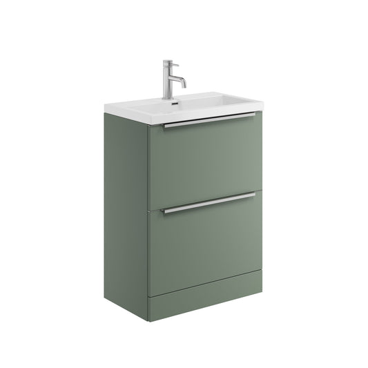 Velora 600mm Floorstanding Vanity Unit & Basin - Green
