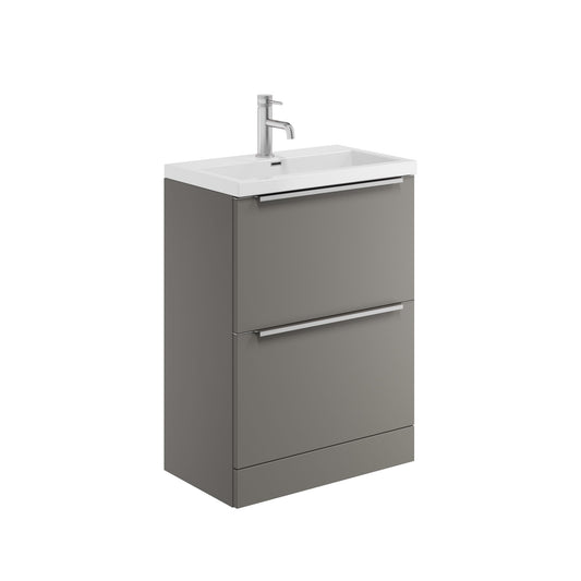 Velora 600mm Floorstanding Vanity Unit & Basin - Grey
